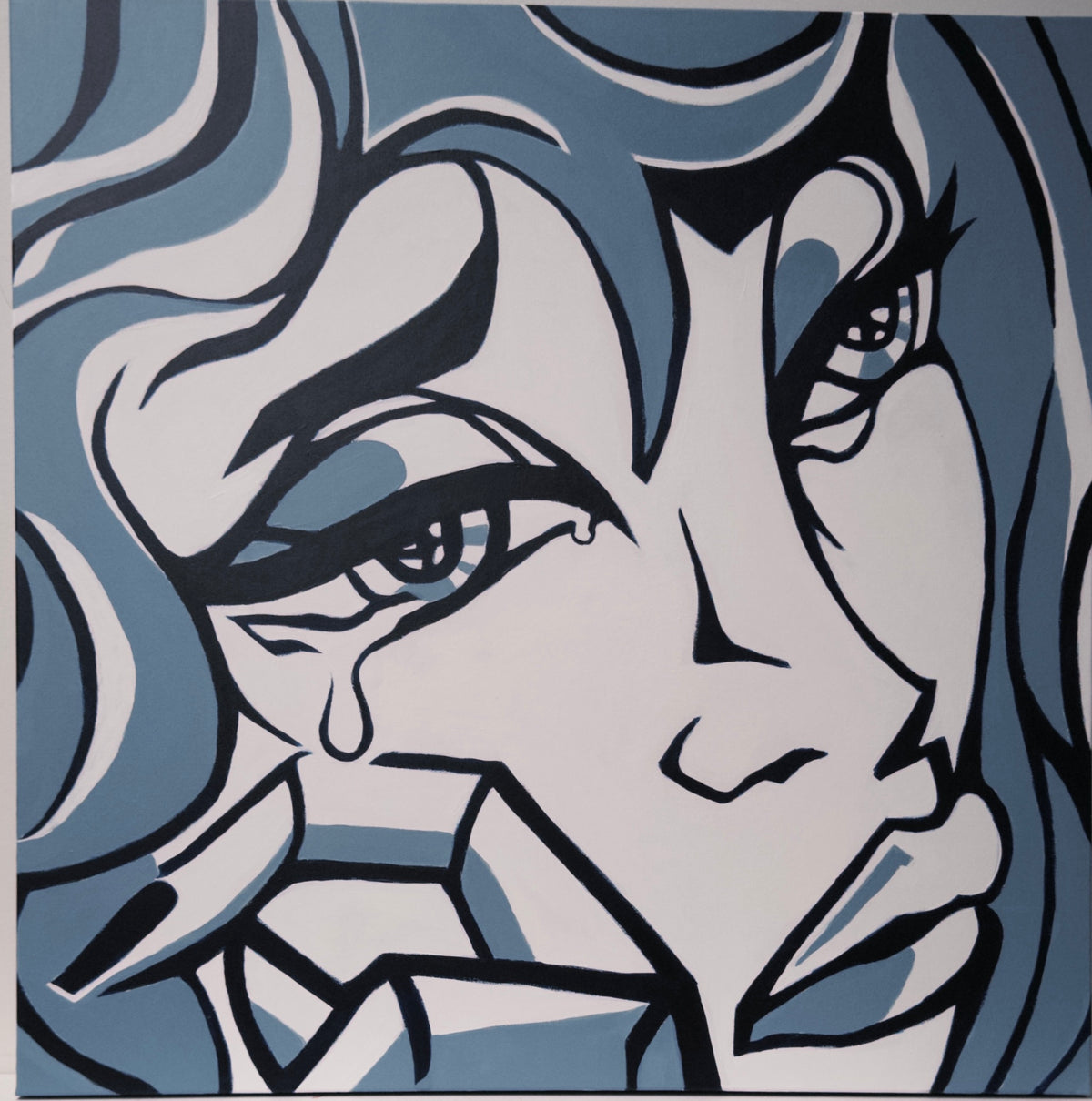 crying girl original painting